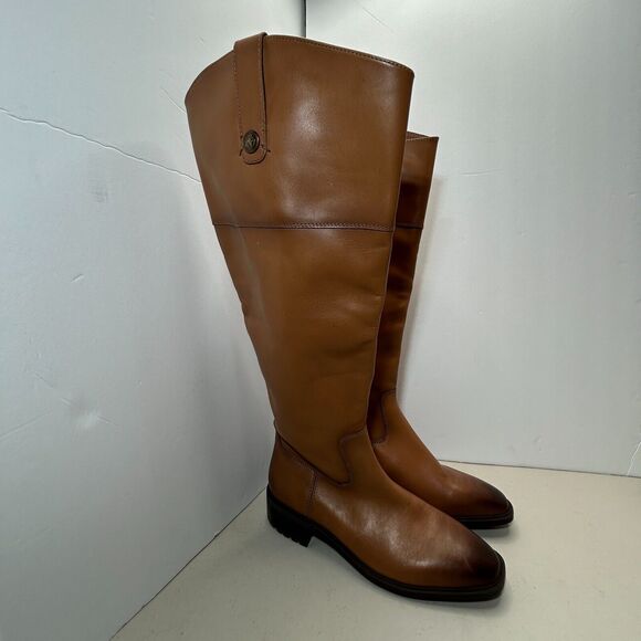 Sam Edelman Drina Leather Knee High Riding Boots Whisky Tan Women's 6.5 NWOB